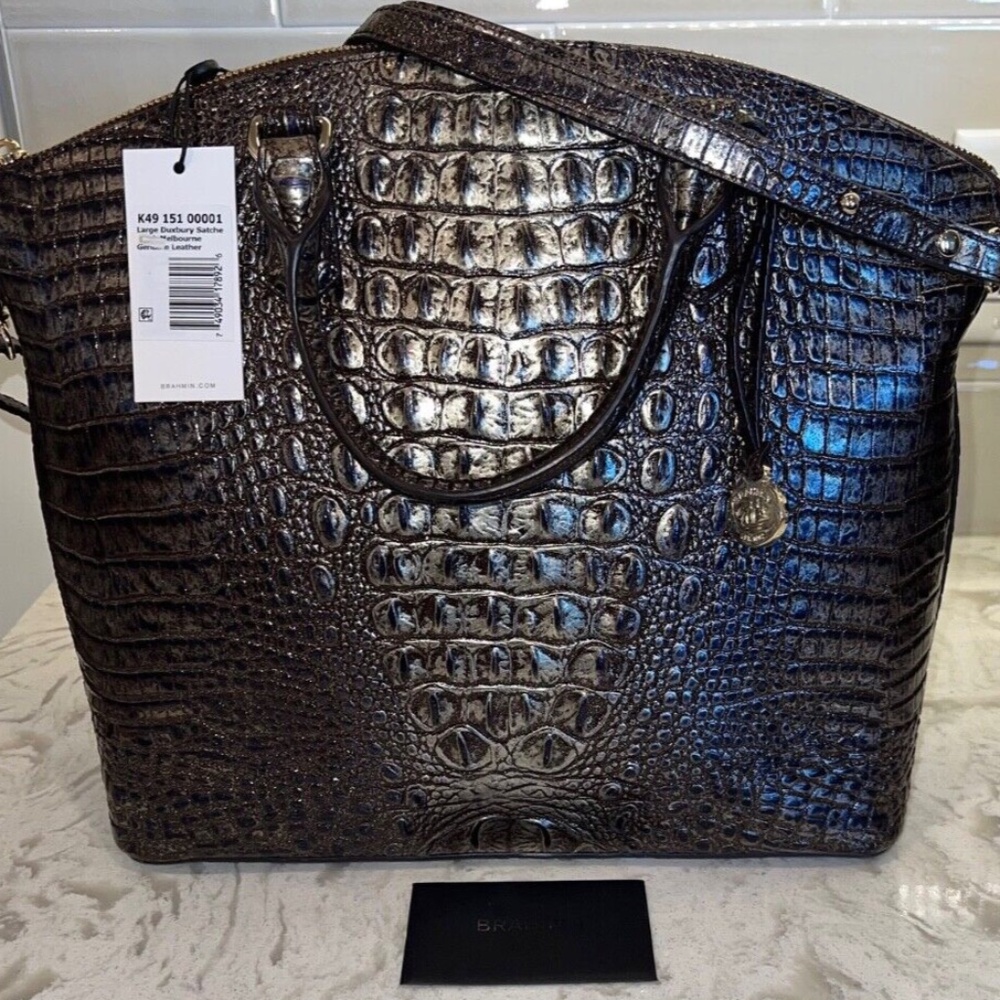 Brahmin Large Duxbury Umbra Melbourne Leather Bag NEW! RARE RETIRED PRICE FIRM